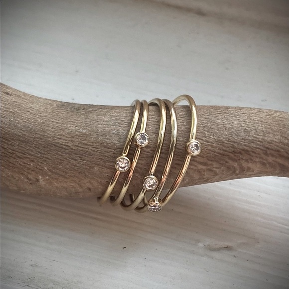 Dainty 14k gold filled CZ stacking ring size 8 - Picture 4 of 4